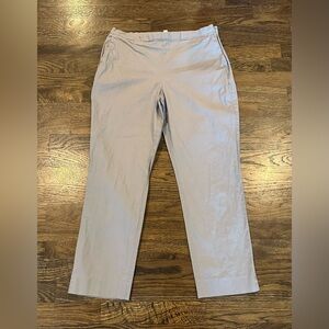 Eileen Fisher Stretch Crepe Ankle Pants Gray Pockets Side Zip Women's 8